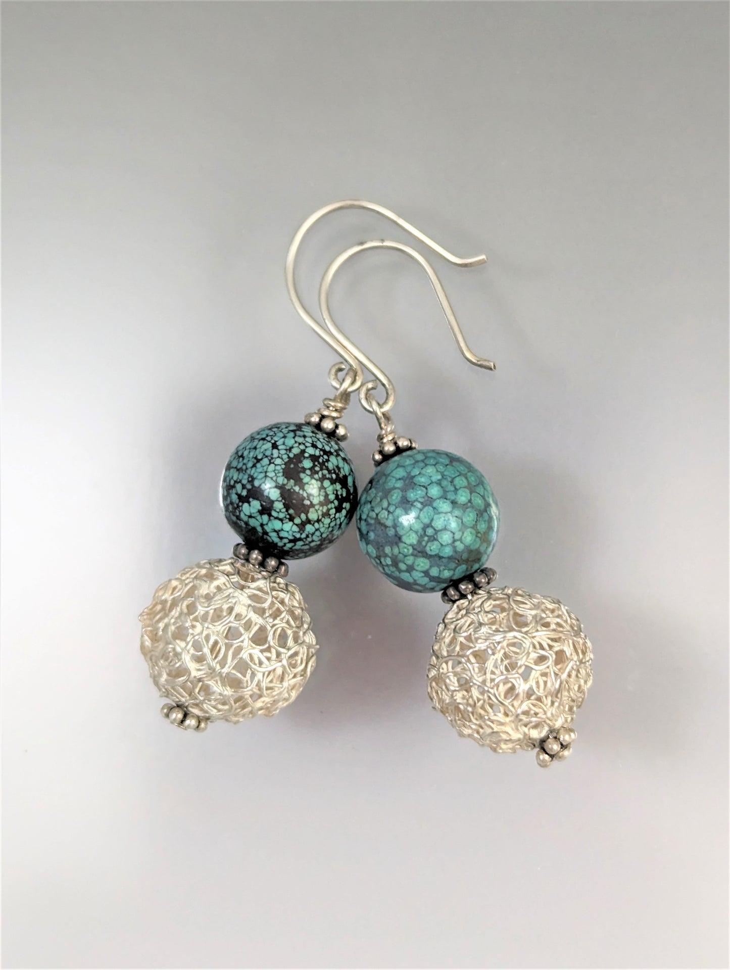 Turquoise and Silver Dangle Earrings
