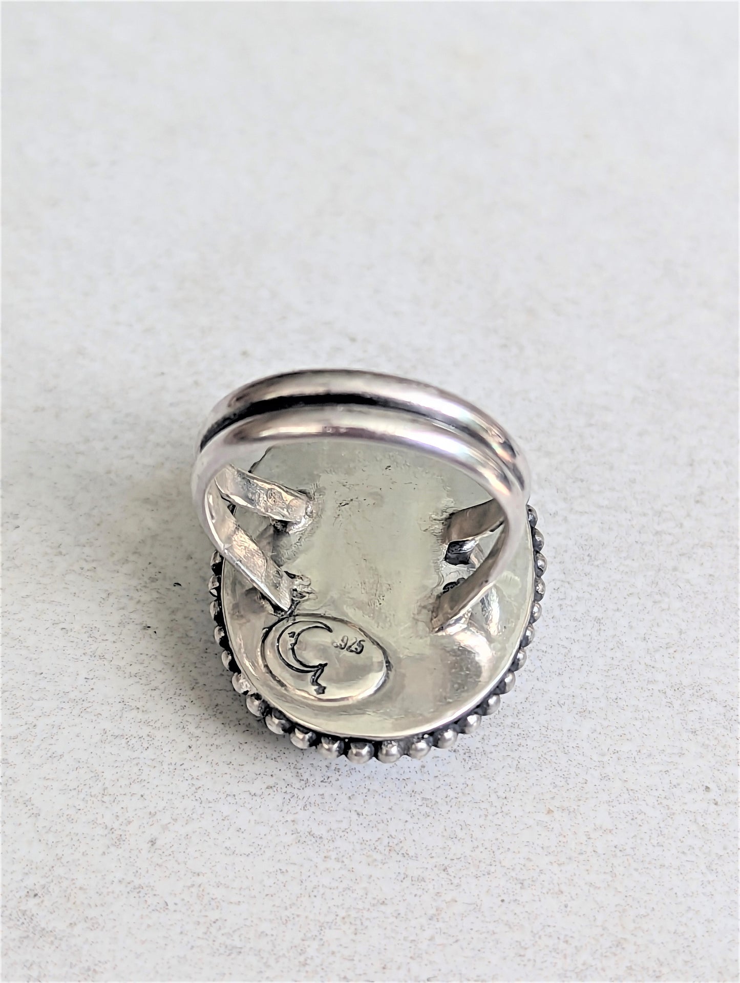 Leland Blue and Silver Ring, Unique Bohemian Artisan Statement Ring