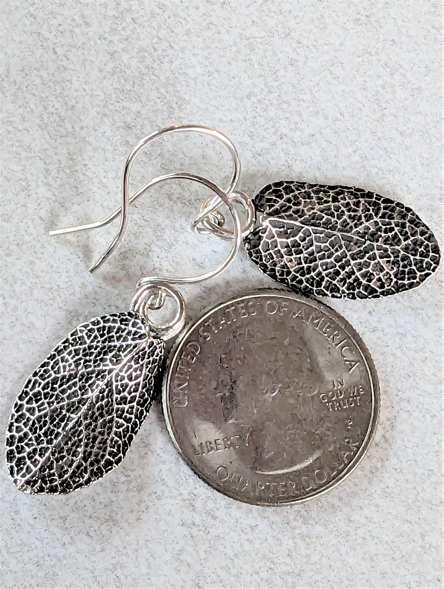 Silver Sage Leaf Earrings, Botanical Eco-Friendly Earrings, Artisan Boho Rustic Nature Inspired Jewelry