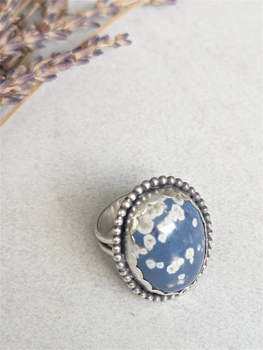 Leland Blue and Silver Ring, Unique Bohemian Artisan Statement Ring