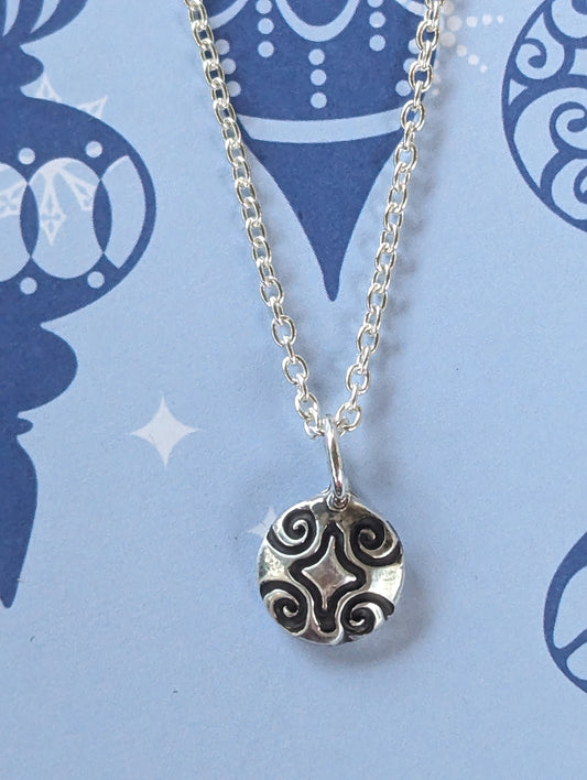 Tiny Silver Christmas Ornament Pendant Necklace