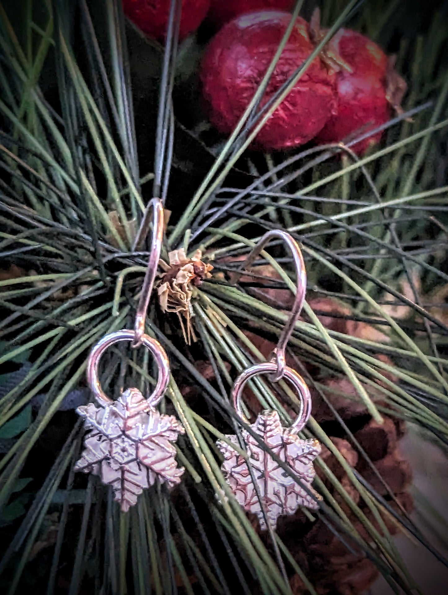 Tiny Silver Snowflake Dangle Earrings