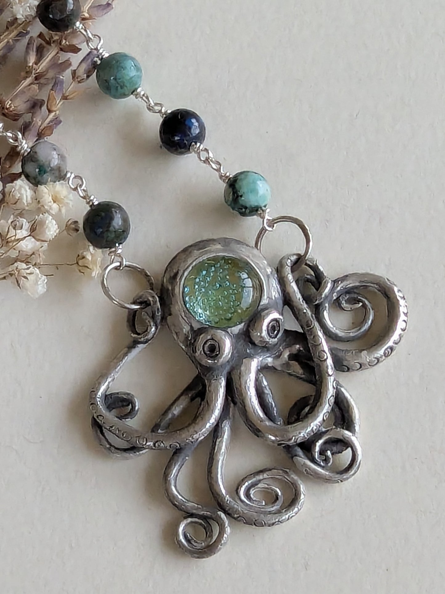 The Kracken Lives! Silver Octopus Statement Necklace