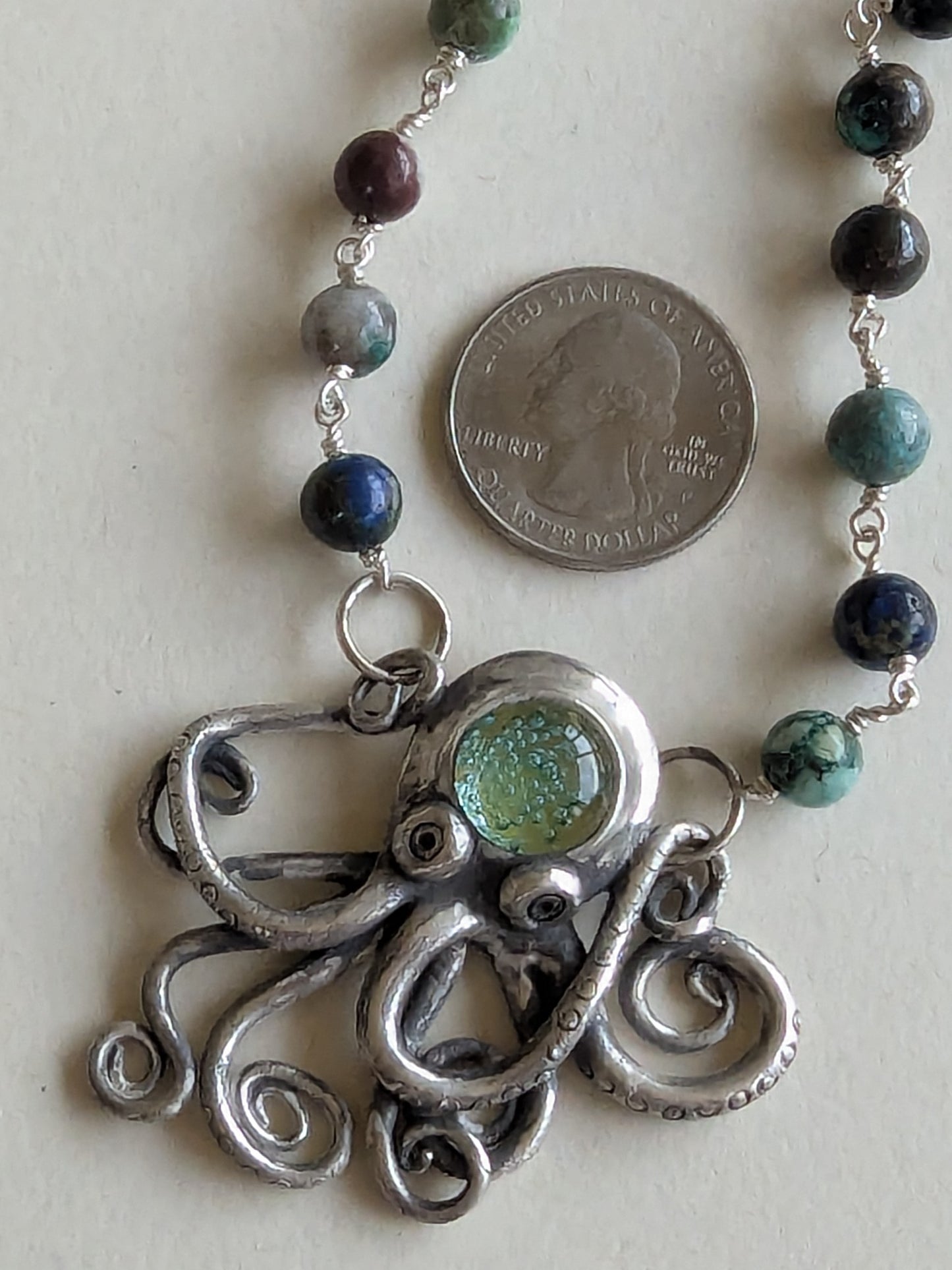 The Kracken Lives! Silver Octopus Statement Necklace