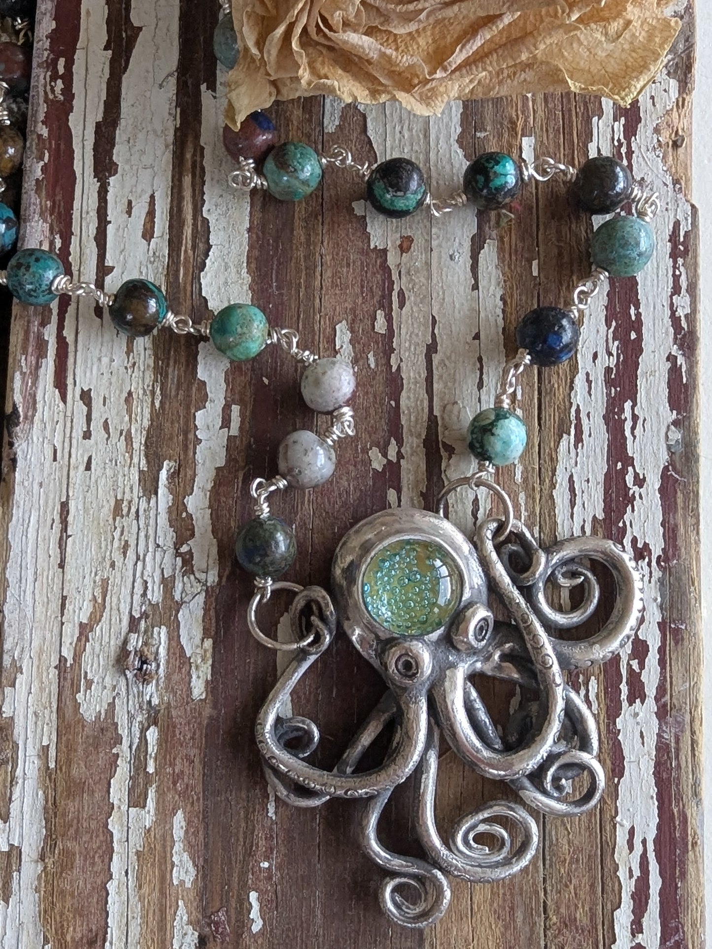 The Kracken Lives! Silver Octopus Statement Necklace