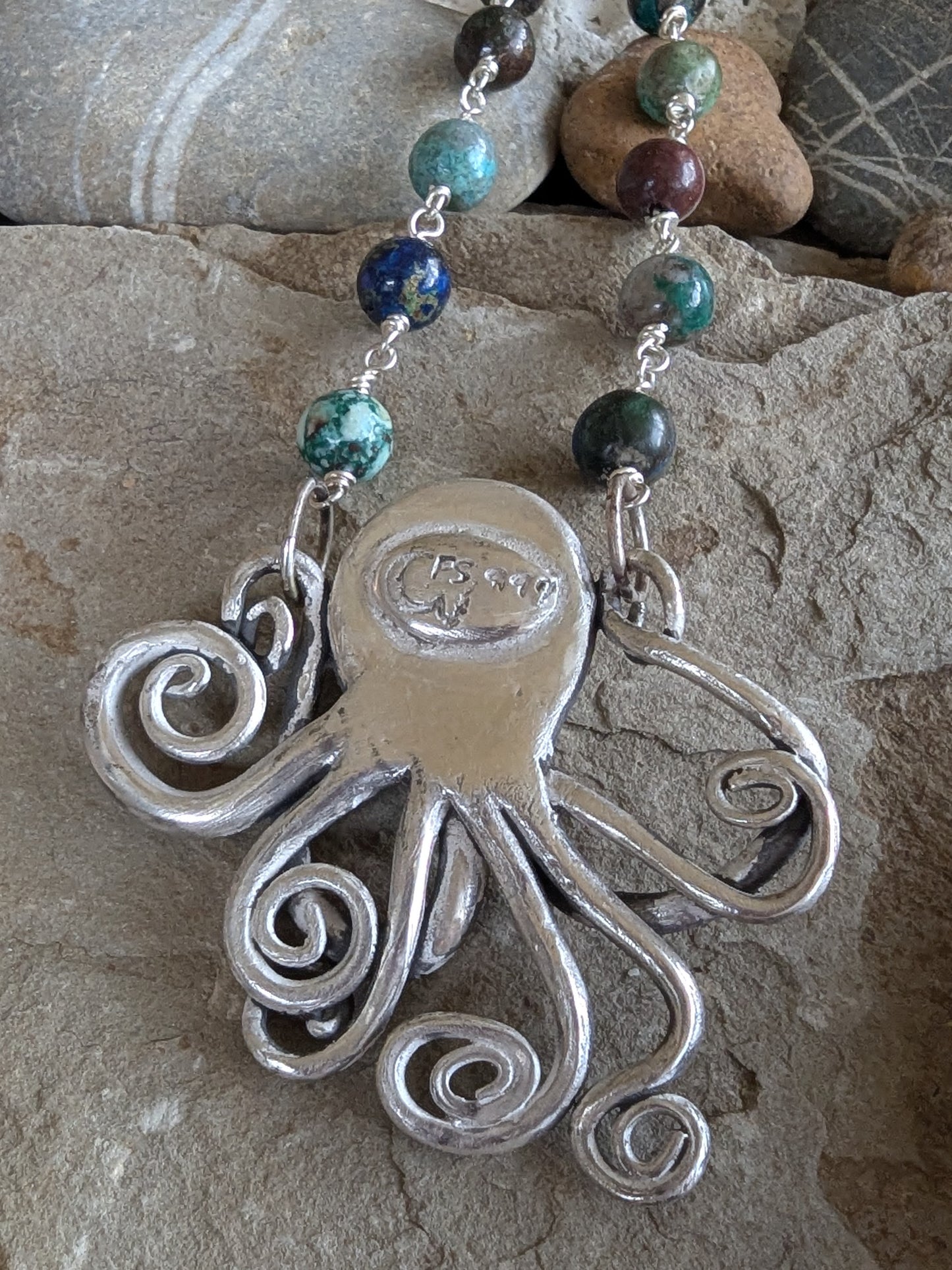 The Kracken Lives! Silver Octopus Statement Necklace